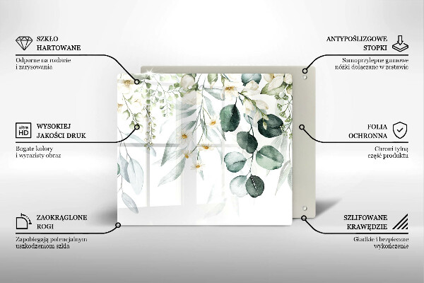 Chopping board Watercolor plants