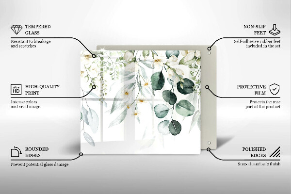 Chopping board Watercolor plants