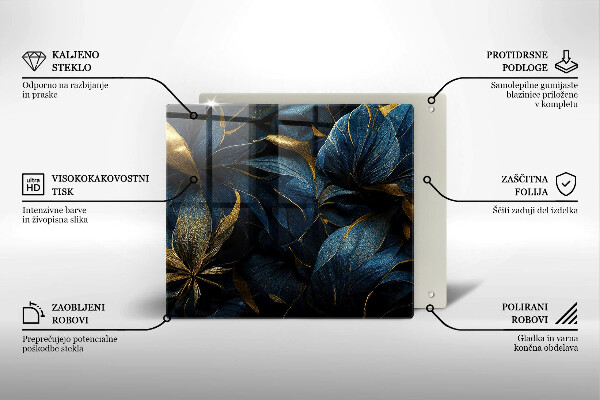 Worktop saver large Decorative leaves with gold