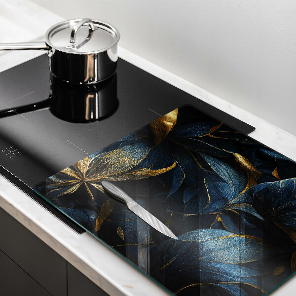 Worktop saver large Decorative leaves with gold