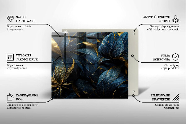 Worktop saver large Decorative leaves with gold