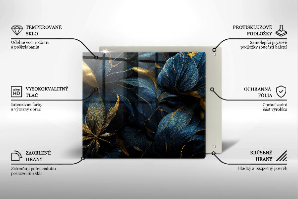 Worktop saver large Decorative leaves with gold