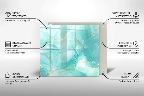 Worktop saver large Blue-gold abstraction