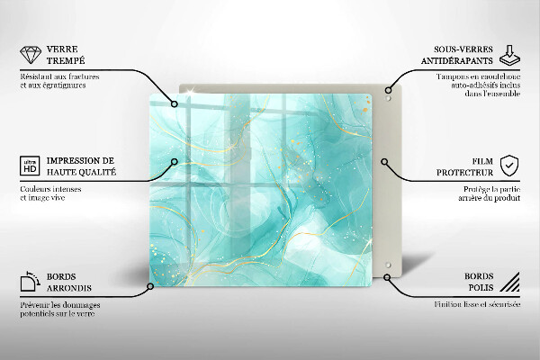 Worktop saver large Blue-gold abstraction