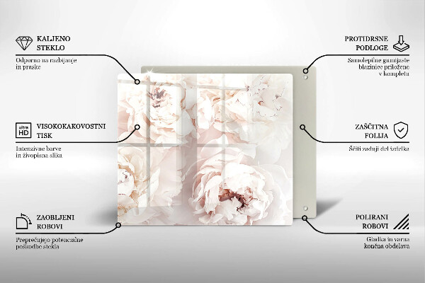 Chopping board Pastel peonies