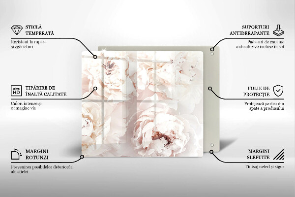 Chopping board Pastel peonies