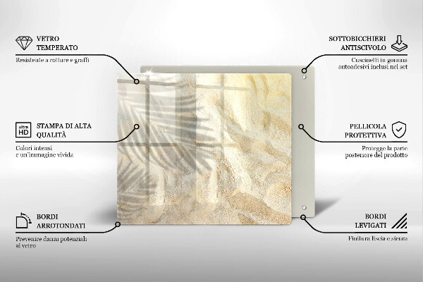 Chopping board Palm sand and leaves