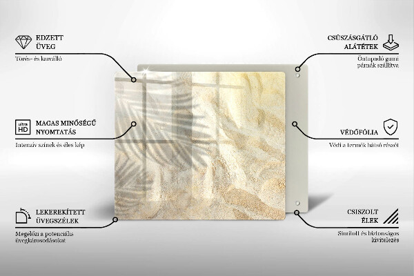 Chopping board Palm sand and leaves