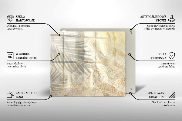 Chopping board Palm sand and leaves