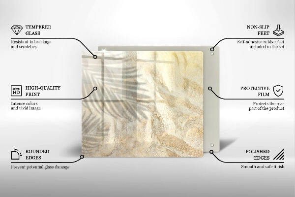 Chopping board Palm sand and leaves