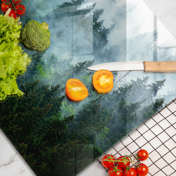 Chopping board Forest in the fog