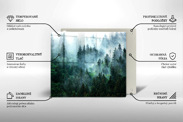 Chopping board Forest in the fog