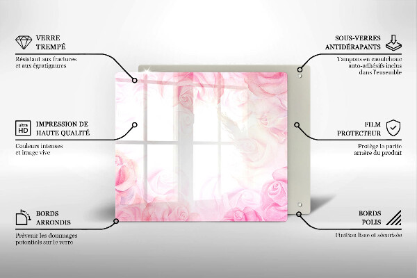 Chopping board Delicate background roses