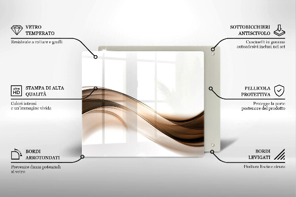 Chopping board Abstraction brown lines