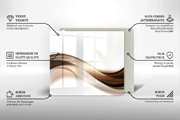 Chopping board Abstraction brown lines