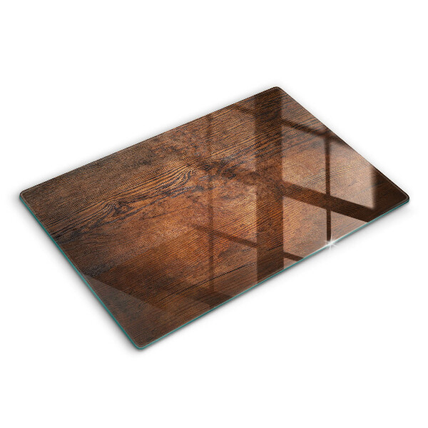 Glass kitchen board Dark wood board