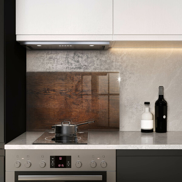 Glass kitchen board Dark wood board