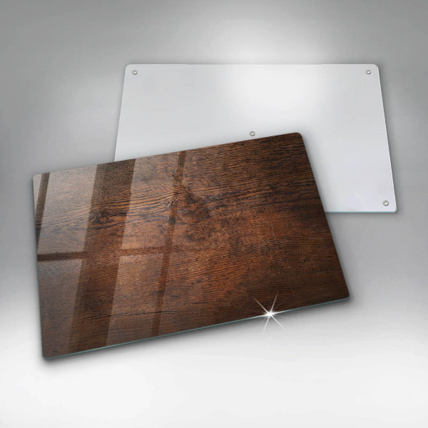 Glass kitchen board Dark wood board
