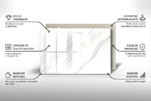 Glass kitchen board Delicate marble