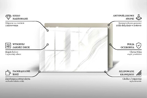 Glass kitchen board Delicate marble