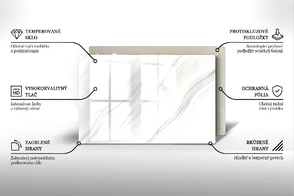 Glass kitchen board Delicate marble