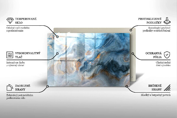 Chopping board glass Marble texture