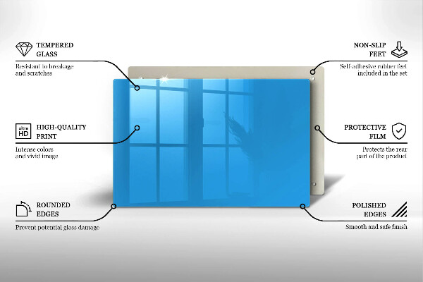 Chopping board glass Blue color