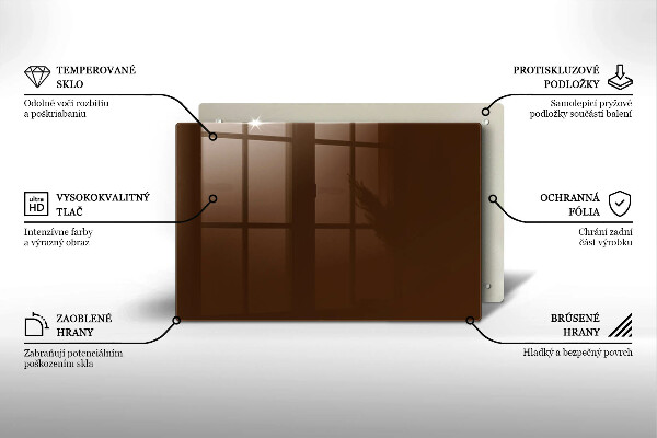 Chopping board glass Brown color