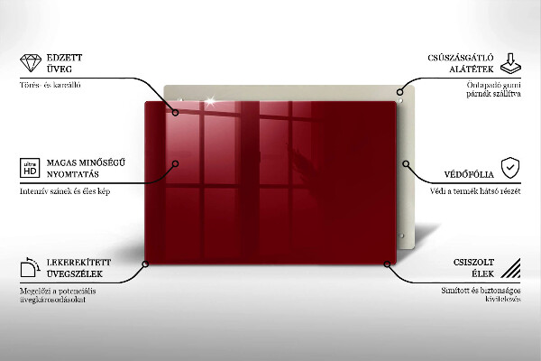 Chopping board glass Burgundy