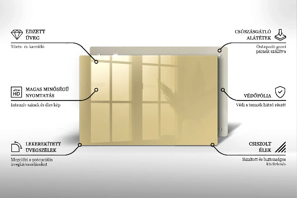 Chopping board glass Beige colour