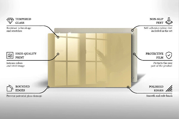 Chopping board glass Beige colour