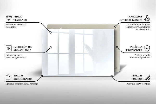 Chopping board glass White color