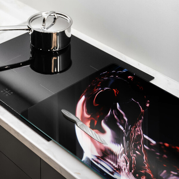 Chopping board glass A glass of red wine