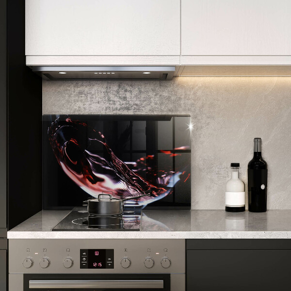 Chopping board glass A glass of red wine