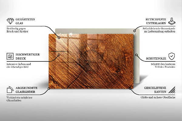 Chopping board glass Wood structure