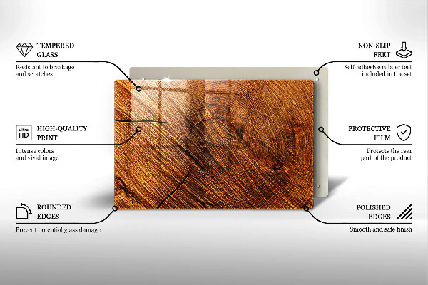 Chopping board glass Wood structure