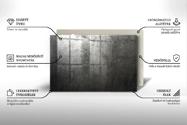 Chopping board glass Metal texture