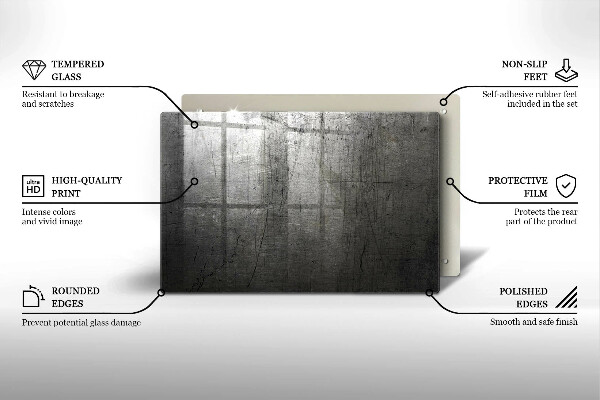 Chopping board glass Metal texture