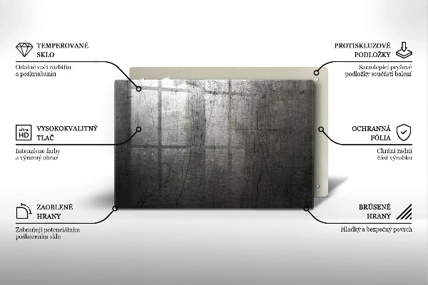 Chopping board glass Metal texture