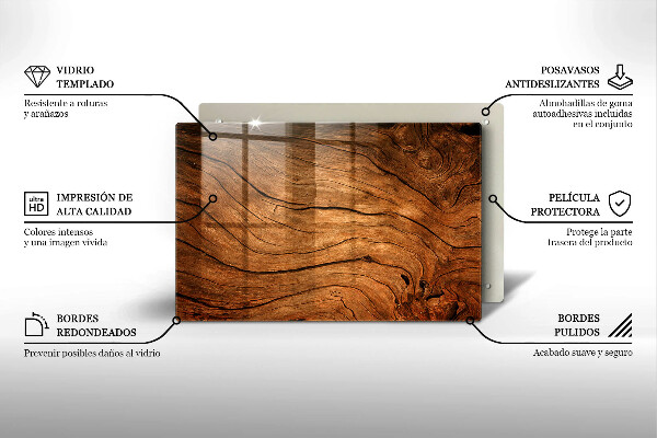 Chopping board glass Wood board texture