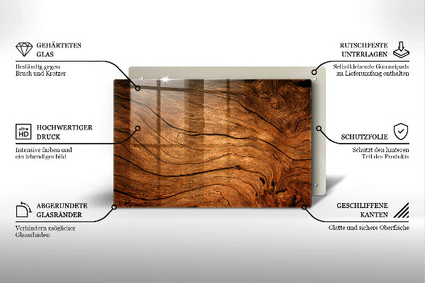 Chopping board glass Wood board texture
