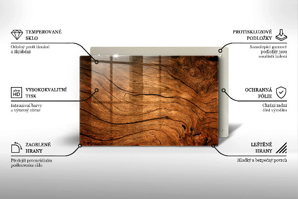 Chopping board glass Wood board texture