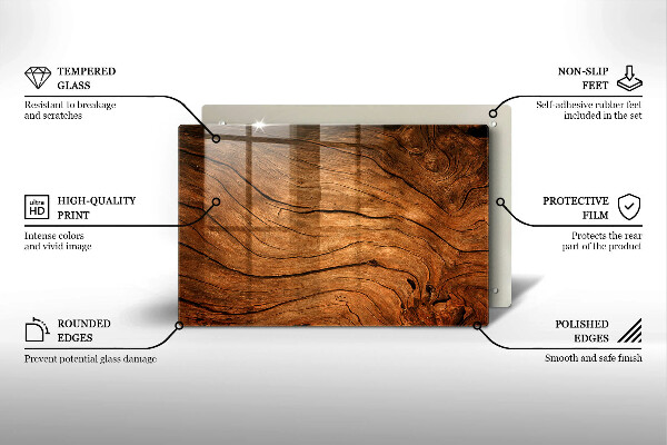 Chopping board glass Wood board texture