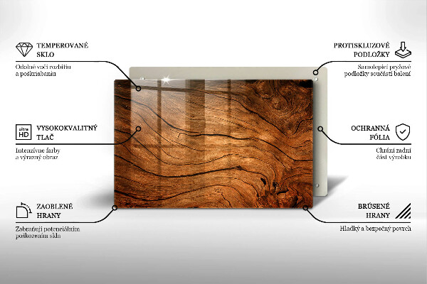 Chopping board glass Wood board texture