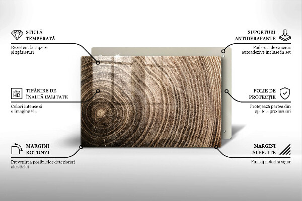 Chopping board glass Wood grain