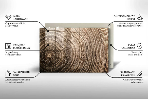 Chopping board glass Wood grain