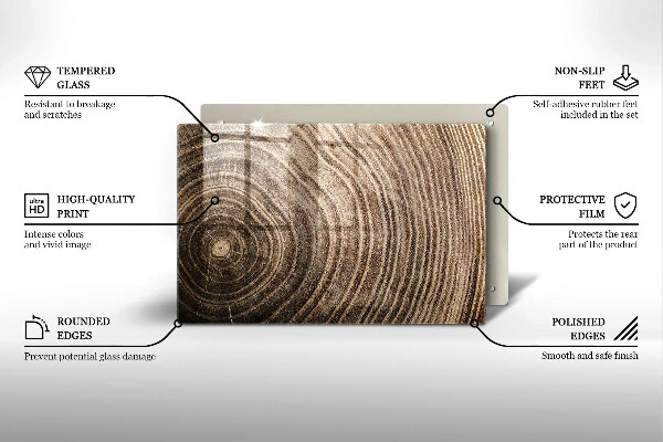 Chopping board glass Wood grain