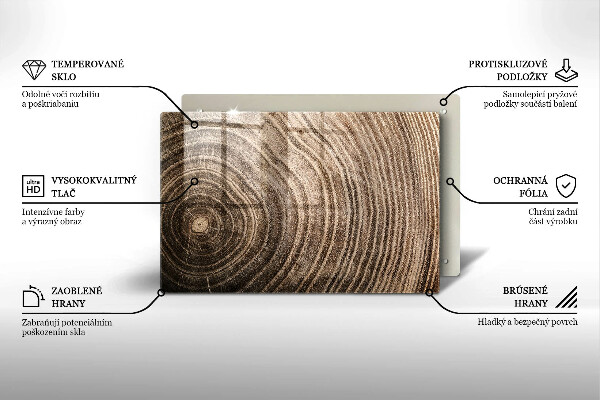 Chopping board glass Wood grain