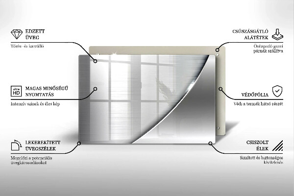 Chopping board glass Metal shapes