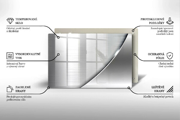 Chopping board glass Metal shapes